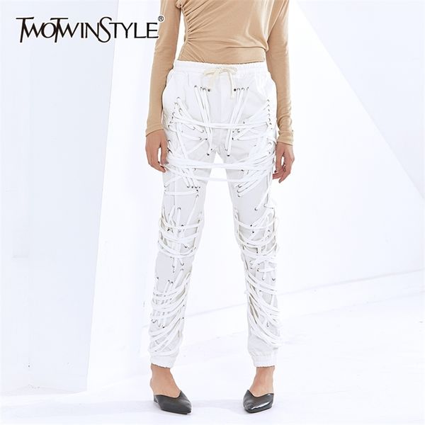 streetwear cross bandage pants for women high waist lace up casual trouser female fashion clothing 210521, Black;white
streetwear cross bandage pants for women high waist lace up casual trouser female fashion clothing 210521, Black;white