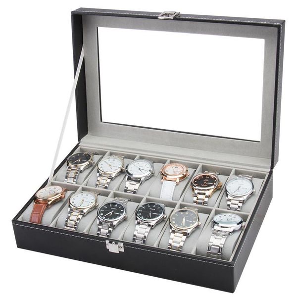 watch boxes & cases 12 grids pu leather box gray inner case holder organizer storage for men watches women jewelry display gift, Black;blue
watch boxes & cases 12 grids pu leather box gray inner case holder organizer storage for men watches women jewelry display gift, Black;blue