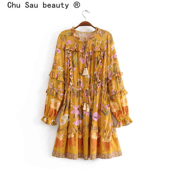 chu sau beauty boho floral print dress women holiday style fashion pockets tassel dresses female ruffles beachwear 210508, Black;gray
chu sau beauty boho floral print dress women holiday style fashion pockets tassel dresses female ruffles beachwear 210508, Black;gray