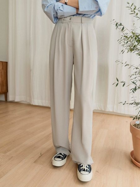 dazy fold pleated slant pocket pants t9rs#, Black;white
dazy fold pleated slant pocket pants t9rs#, Black;white