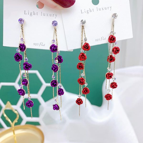 stud flower chain tassel earrings for women korean luxury designer trend crystal jewelry fashion accessories wedding gift red, Golden;silver
stud flower chain tassel earrings for women korean luxury designer trend crystal jewelry fashion accessories wedding gift red, Golden;silver