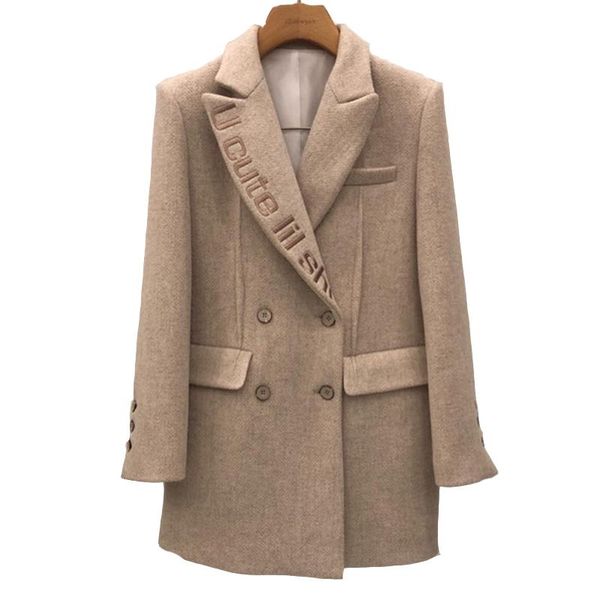 women's jackets 2021 winter loose herringbone embroidered woolen jacket women's thick suit coat, Black;brown
women's jackets 2021 winter loose herringbone embroidered woolen jacket women's thick suit coat, Black;brown