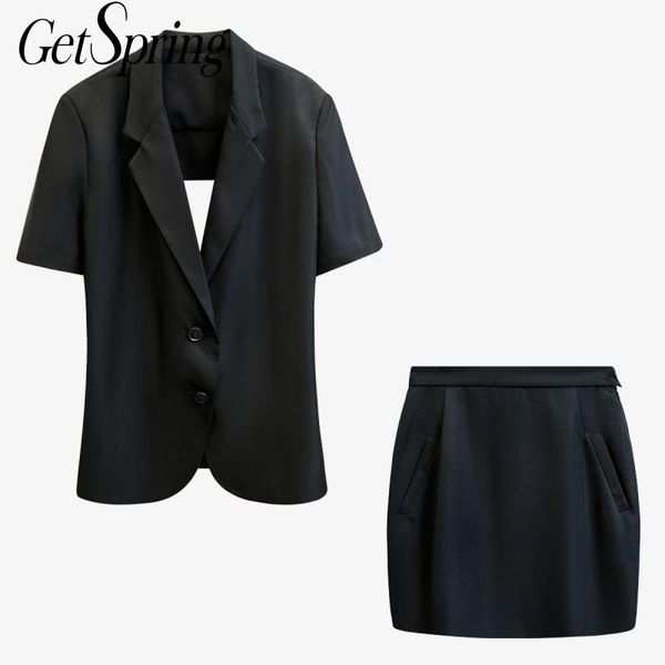 getspring women skirt suits blazer and set single breasted pleated backless black suit short sleeve 2021 two piece dress, White
getspring women skirt suits blazer and set single breasted pleated backless black suit short sleeve 2021 two piece dress, White