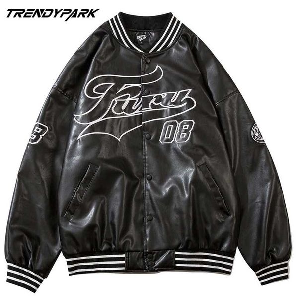 men's bomber jacket spring pu leather fabric digital letters printed high street windbreaker single breasted coat clothing 211110, Black;brown
men's bomber jacket spring pu leather fabric digital letters printed high street windbreaker single breasted coat clothing 211110, Black;brown