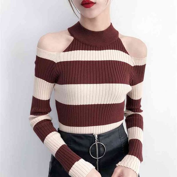 striped sweater women chic hollow out long sleeve knitted female pullovers autumn winter elastic pulls girl 210601, White;black
striped sweater women chic hollow out long sleeve knitted female pullovers autumn winter elastic pulls girl 210601, White;black
