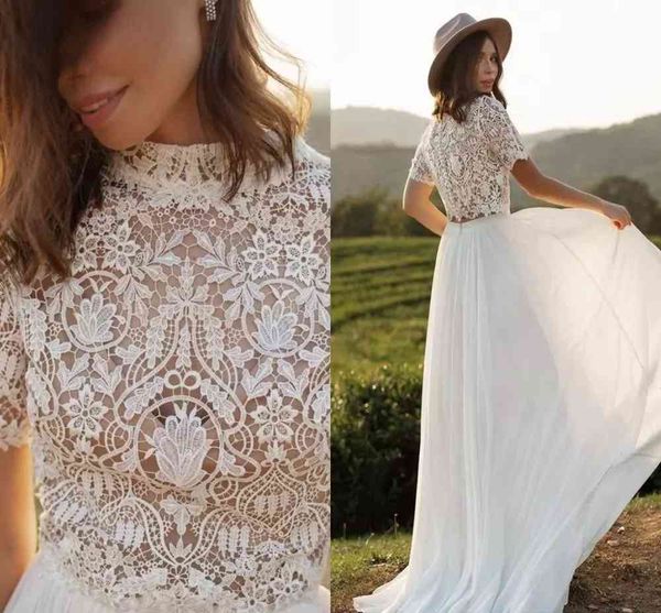 wedding dress with sleeves simple beach chiffon a-line lace o-neck button floor length bridal gowns beach vestido de noiva, White
wedding dress with sleeves simple beach chiffon a-line lace o-neck button floor length bridal gowns beach vestido de noiva, White