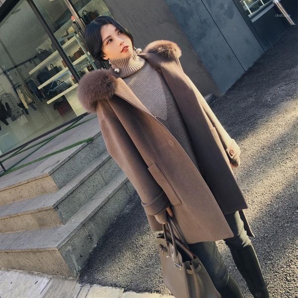 women's wool & blends korean women autumn winter coats with cotton solid long sleeve hooded jackets furpockets outerwear fashion ol, Black
women's wool & blends korean women autumn winter coats with cotton solid long sleeve hooded jackets furpockets outerwear fashion ol, Black