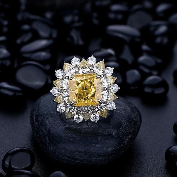 cluster rings 100% s925 sterling silver yellow cut 10*10mm high carbon diamond for women sparkling wedding jewelry daily gift giving, Golden;silver
cluster rings 100% s925 sterling silver yellow cut 10*10mm high carbon diamond for women sparkling wedding jewelry daily gift giving, Golden;silver
