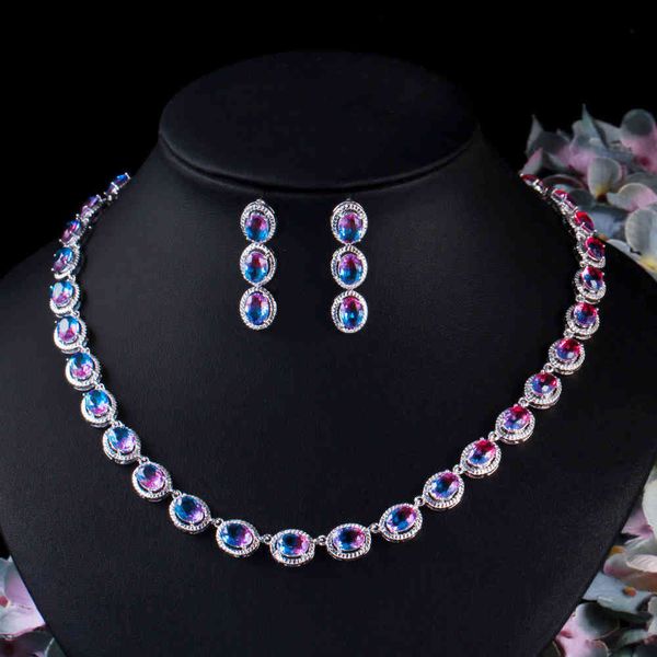 jewelry watermelon tourmaline wedding dress temperament chain gradient stone earring necklace two-piece set, Black
jewelry watermelon tourmaline wedding dress temperament chain gradient stone earring necklace two-piece set, Black