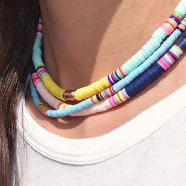 chokers 4/6/8mm 20 colors polymer clay soft pottery choker necklace colorful surfer beads collar handmade femme jewelry gifts, Golden;silver
chokers 4/6/8mm 20 colors polymer clay soft pottery choker necklace colorful surfer beads collar handmade femme jewelry gifts, Golden;silver