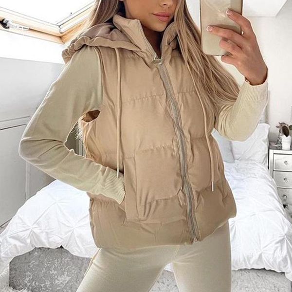 women's vests conkor fashion spring autumn casual hooded women elegant solid loose pockets coats zipper ladies, Black;white
women's vests conkor fashion spring autumn casual hooded women elegant solid loose pockets coats zipper ladies, Black;white