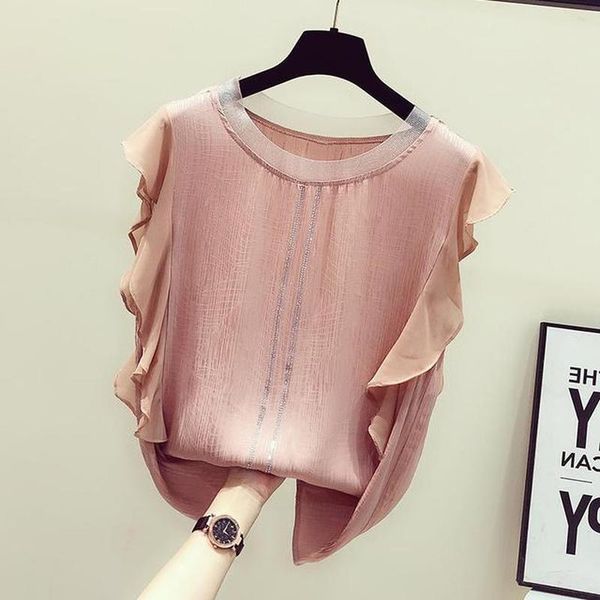 women's blouses & shirts 2021 summer ruffles women clothing blouse chiffon diamond solid o-neck slim office lady elegant fashion outwea, White
women's blouses & shirts 2021 summer ruffles women clothing blouse chiffon diamond solid o-neck slim office lady elegant fashion outwea, White
