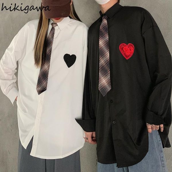 men's casual shirts hikigawa 2021 women shirt turn-down collar long sleeve for men loose harajuku fashion camisas print hip hop student, White;black
men's casual shirts hikigawa 2021 women shirt turn-down collar long sleeve for men loose harajuku fashion camisas print hip hop student, White;black