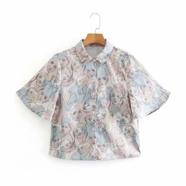 summer women graffiti printing turndown collar blouse female short sleeve shirt casual lady loose blusas s8867 210430, White
summer women graffiti printing turndown collar blouse female short sleeve shirt casual lady loose blusas s8867 210430, White