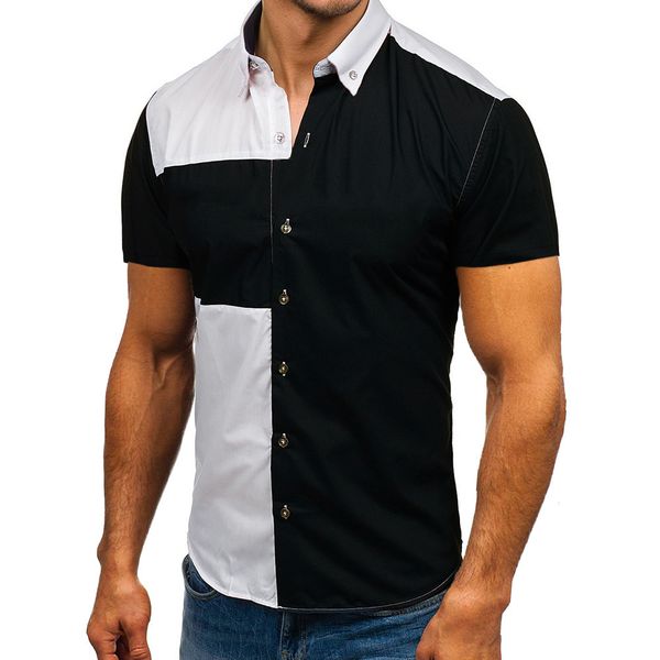 men's shirts 2021 peronalized fahion two color plicing caual lim matching 3327, White;black
men's shirts 2021 peronalized fahion two color plicing caual lim matching 3327, White;black