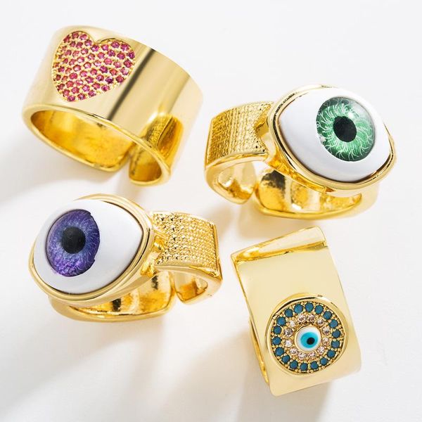 cluster rings fashionably designed bohemian copper plated gold micro-zircon turkish evil eye rhinestone adjustable ring for women, Golden;silver
cluster rings fashionably designed bohemian copper plated gold micro-zircon turkish evil eye rhinestone adjustable ring for women, Golden;silver