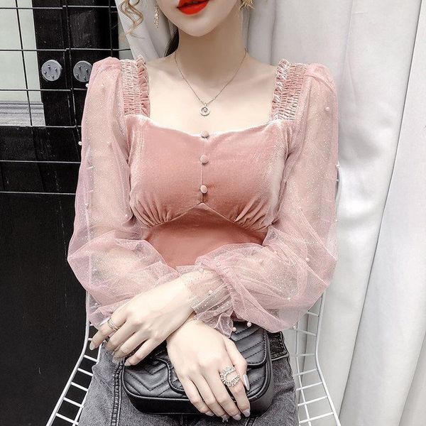 korean square collar mesh stitching women shirts long sleeved polyester autumn ins fashion solid color retro clothes blouse p016, White
korean square collar mesh stitching women shirts long sleeved polyester autumn ins fashion solid color retro clothes blouse p016, White