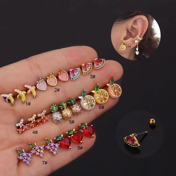 steel trendy multicolor cz fruit cartilage stud earring screw back tragus conch lobe ear piercing jewelry, Slivery;golden
steel trendy multicolor cz fruit cartilage stud earring screw back tragus conch lobe ear piercing jewelry, Slivery;golden