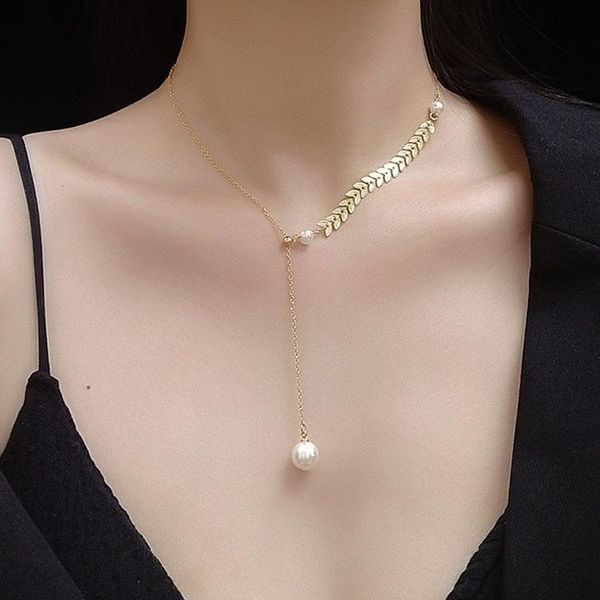 vintage korean girls jewelry gold plated pearl fairy willow clavicle chain necklace women y stainless steel choker chokers, Golden;silver
vintage korean girls jewelry gold plated pearl fairy willow clavicle chain necklace women y stainless steel choker chokers, Golden;silver