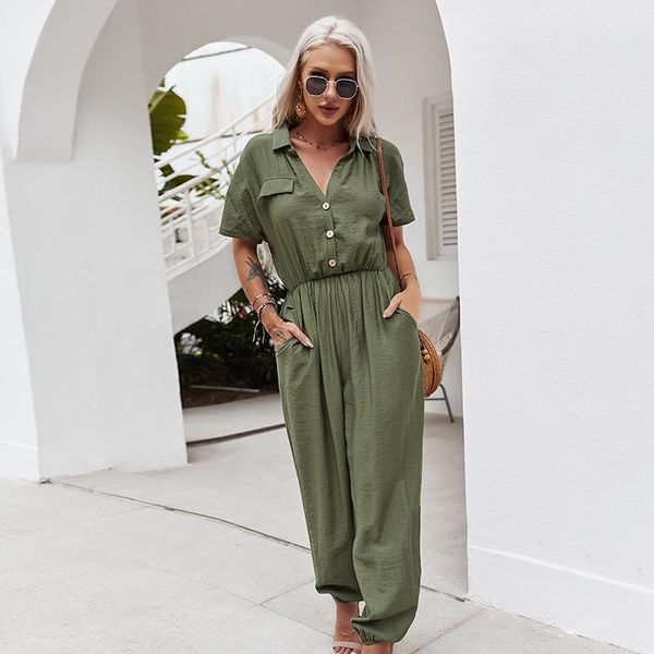 women's v neck high waist jumpsuits straight elegant office lady overalls 2021 all match solid casual loose chic women & rompers, Black;white
women's v neck high waist jumpsuits straight elegant office lady overalls 2021 all match solid casual loose chic women & rompers, Black;white