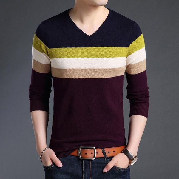 men's sweaters autumn korean style 2021 fashion brand men pullover warm slim fit jumpers knit v neck striped casual mens clothes, White;black
men's sweaters autumn korean style 2021 fashion brand men pullover warm slim fit jumpers knit v neck striped casual mens clothes, White;black