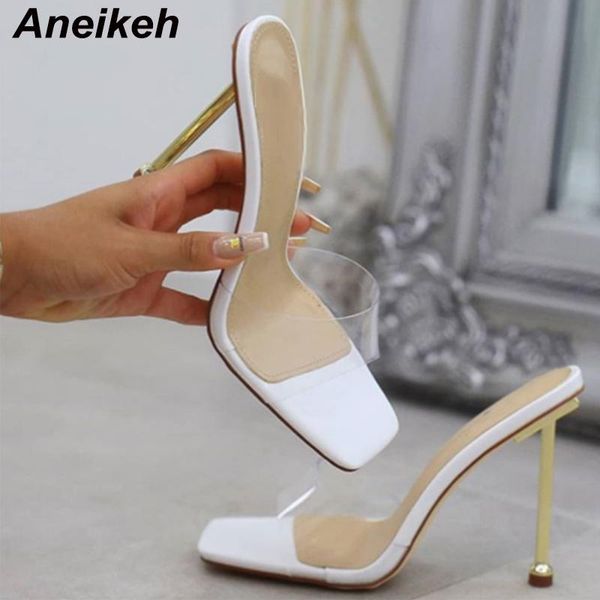aneikeh 2021 white clear square toe stiletto mules summer pvc sandals slippers women pumps shoes zapatos de mujer 35-42, Black
aneikeh 2021 white clear square toe stiletto mules summer pvc sandals slippers women pumps shoes zapatos de mujer 35-42, Black