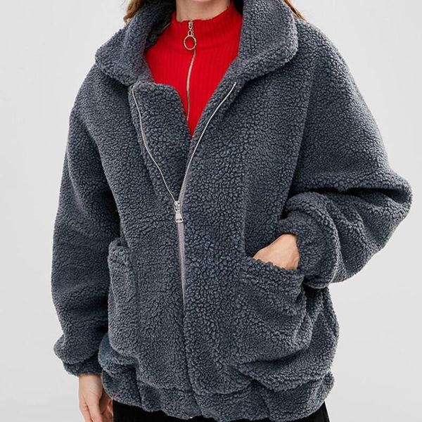 women's fur & faux 2021 spring women coat stand collar loose plush jacket zipper solid warm outwear lamb coats, Black
women's fur & faux 2021 spring women coat stand collar loose plush jacket zipper solid warm outwear lamb coats, Black