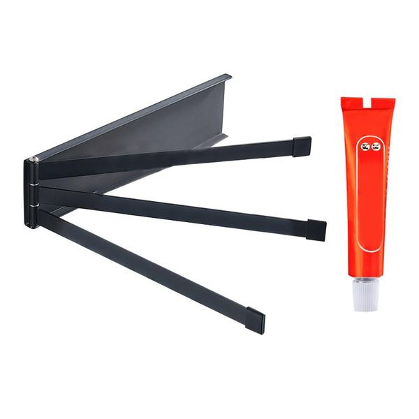 towel racks hanging bathroom kitchen 3 arms folding rack bar storage holder non slip space saving swivel home wall mounted punch free