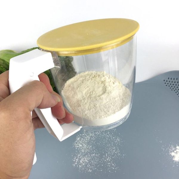 baking & pastry tools hand-held cup flour sifter powder mesh sieve plastic strainer supplies with lid at the bottom
baking & pastry tools hand-held cup flour sifter powder mesh sieve plastic strainer supplies with lid at the bottom