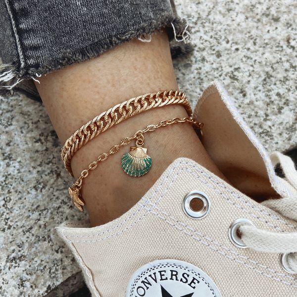 s2417 fashion jewelry beach double layer anklet set metal shell eye starfish pendant chains anklets, Red;blue
s2417 fashion jewelry beach double layer anklet set metal shell eye starfish pendant chains anklets, Red;blue