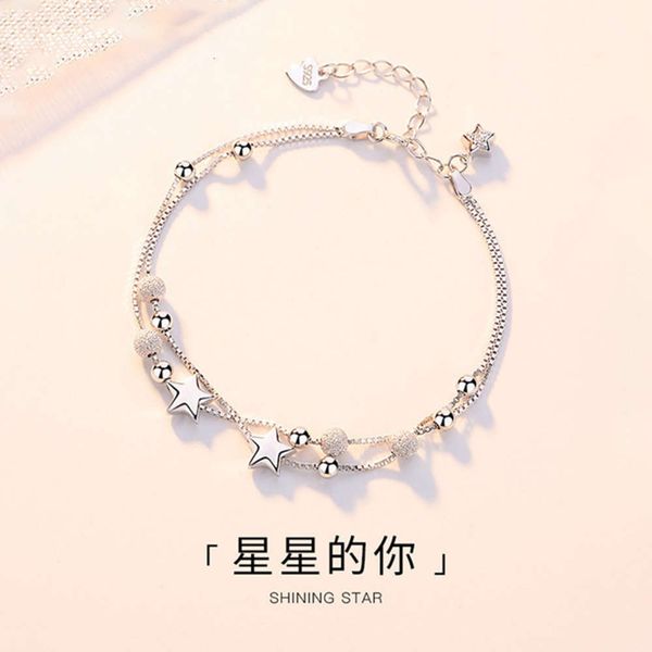 strands silver plated hand ornaments star bracelet female minority design feeling accessories five pointed star student string live broadcas, Black
strands silver plated hand ornaments star bracelet female minority design feeling accessories five pointed star student string live broadcas, Black