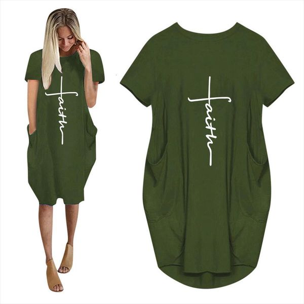 arrival faith letters print pocket women dresses o neck short sleeve green dress female plus size cute summer, Black;gray
arrival faith letters print pocket women dresses o neck short sleeve green dress female plus size cute summer, Black;gray
