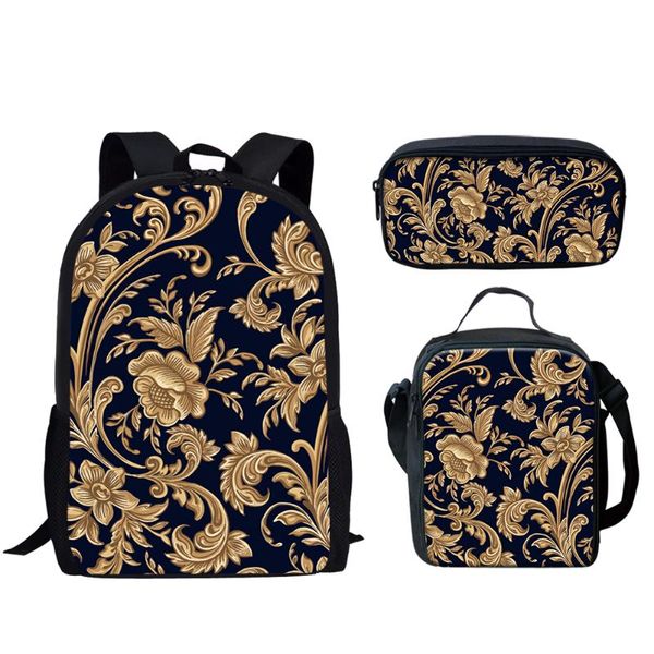 backpack golden flowers pattern women's travel 3d print school bag set teens boys girls custom student bags children lunch
backpack golden flowers pattern women's travel 3d print school bag set teens boys girls custom student bags children lunch