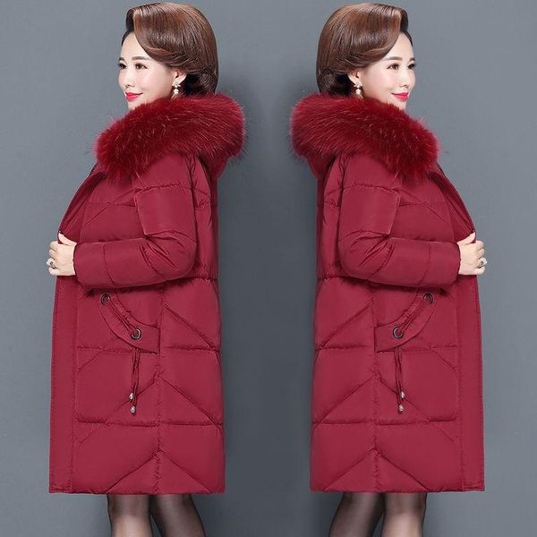 2021women colorful fur collar long winter jacket hooded down cotton coat thick warm padded wadded parkas -6xl women's, Black
2021women colorful fur collar long winter jacket hooded down cotton coat thick warm padded wadded parkas -6xl women's, Black