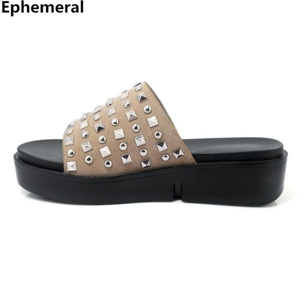 slippers women cute shoes rivets with platforms thick heel open toe slides summer beach outdoor gold black white plus size 44-34
slippers women cute shoes rivets with platforms thick heel open toe slides summer beach outdoor gold black white plus size 44-34
