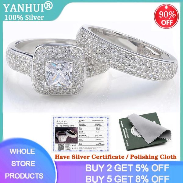 cluster rings with certificate luxury 925 sterling silver ring set wedding bands for bridal women ladys couple pair fine jewelry dr149, Golden;silver
cluster rings with certificate luxury 925 sterling silver ring set wedding bands for bridal women ladys couple pair fine jewelry dr149, Golden;silver