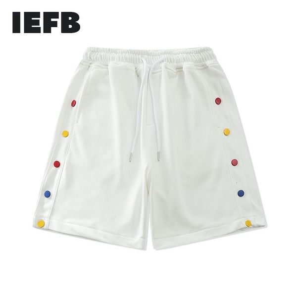 iefb summer men's running sport shorts side double breasted black white drawstring waist causal wide shorts 9y7390 210524, White;black
iefb summer men's running sport shorts side double breasted black white drawstring waist causal wide shorts 9y7390 210524, White;black