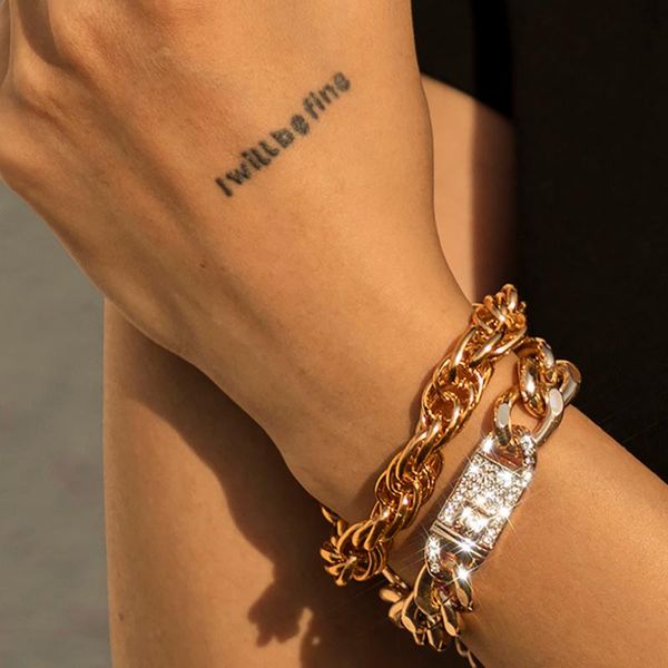 2pcs/set cuban curb shiny rhinestone thick bracelet women's classic hip hop metal bracelets fashion glamour girl rock jewelry link, cha, Black
2pcs/set cuban curb shiny rhinestone thick bracelet women's classic hip hop metal bracelets fashion glamour girl rock jewelry link, cha, Black