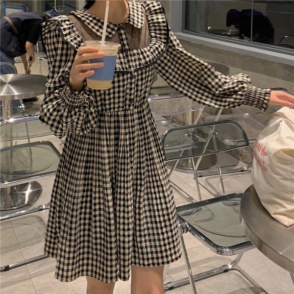 one-piece women 2021 autumn plaid lolita dress female casual japanese style korean elegant kawaii sweet designer dresses, Black;gray
one-piece women 2021 autumn plaid lolita dress female casual japanese style korean elegant kawaii sweet designer dresses, Black;gray