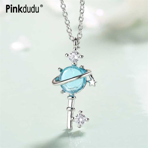 pinkdudu korean design long gold chain blue crystal necklaces star galaxy key pendant accessories for women pd187, Silver
pinkdudu korean design long gold chain blue crystal necklaces star galaxy key pendant accessories for women pd187, Silver