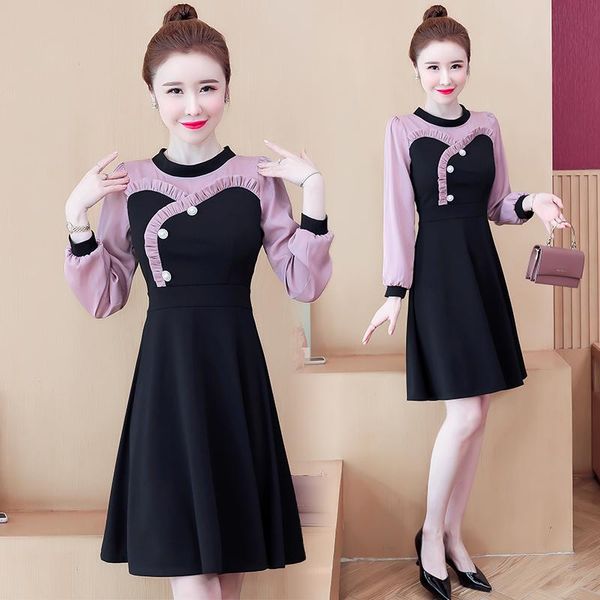 casual dresses vestidos plus size women dress elegant ruffles ladies patchwork korean contrast de fiesta noche, Black;gray
casual dresses vestidos plus size women dress elegant ruffles ladies patchwork korean contrast de fiesta noche, Black;gray