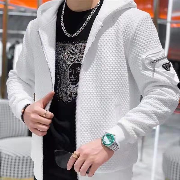european station 2021 autumn winter new men's jacket slim fashion trend hat personality label versatile, Black;brown
european station 2021 autumn winter new men's jacket slim fashion trend hat personality label versatile, Black;brown