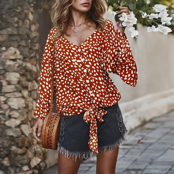 vintage v-neck flare sleeve polka dot women blouse elegant 2021 autumn casual buttons slim fashion female women's blouses & shirts, White
vintage v-neck flare sleeve polka dot women blouse elegant 2021 autumn casual buttons slim fashion female women's blouses & shirts, White