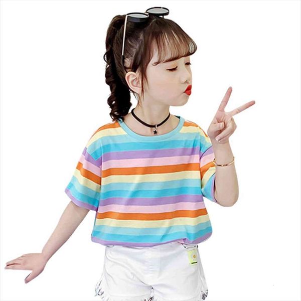 childrens t shirts rainbow stirped girl casual style child shirt summer kids clothes girls 6 8 10 12 14, Blue
childrens t shirts rainbow stirped girl casual style child shirt summer kids clothes girls 6 8 10 12 14, Blue