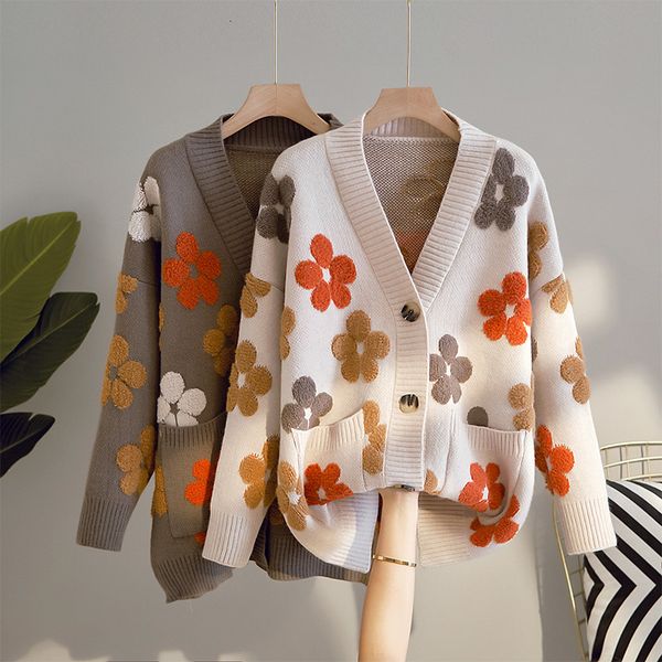 women's sweaters cardigan feminino de malha com gola v, casaco solto floral grans dimensões, suéter casual para mulheres, primavera e o, White;black
women's sweaters cardigan feminino de malha com gola v, casaco solto floral grans dimensões, suéter casual para mulheres, primavera e o, White;black