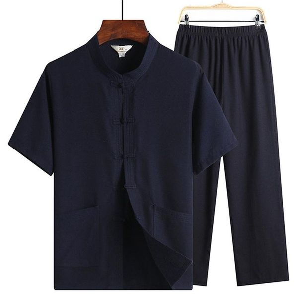 men's tracksuits tang suit plus size short-sleeve two-piece chinese traditional clothing tai chi retro linen casual men, Gray
men's tracksuits tang suit plus size short-sleeve two-piece chinese traditional clothing tai chi retro linen casual men, Gray