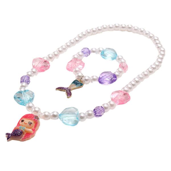 girls necklaces pendants jewelry childrens accessories resin mermaid children's set acrylic pearl bead bracelet b9257, Red;brown
girls necklaces pendants jewelry childrens accessories resin mermaid children's set acrylic pearl bead bracelet b9257, Red;brown