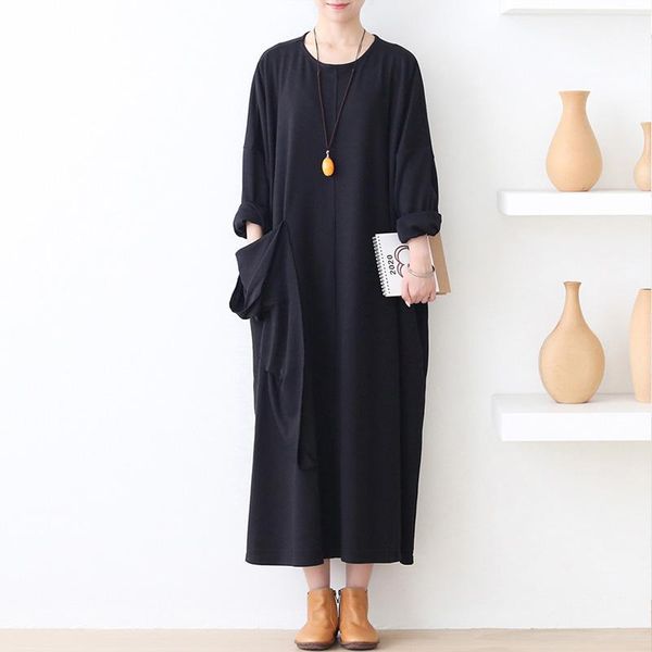 casual dresses johnature women knitted cotton o-neck bat sleeve solid color 2021 autumn plus size clothes patchwork, Black;gray
casual dresses johnature women knitted cotton o-neck bat sleeve solid color 2021 autumn plus size clothes patchwork, Black;gray