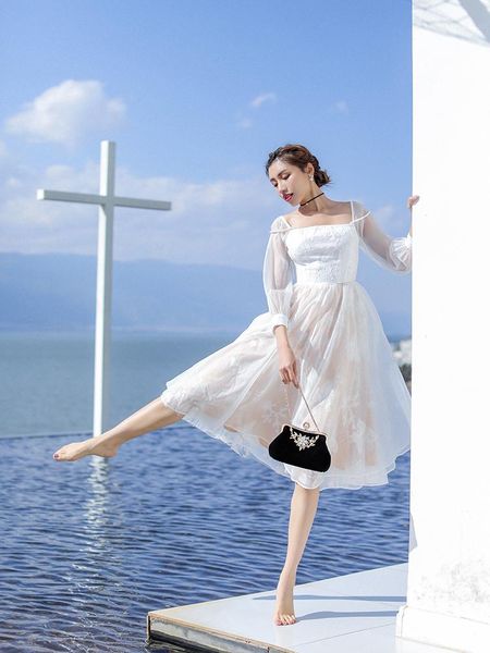 casual dresses irinams053 spring summer 2021 original design arrivals organza sleeves long embroidered women dress, Black;gray
casual dresses irinams053 spring summer 2021 original design arrivals organza sleeves long embroidered women dress, Black;gray