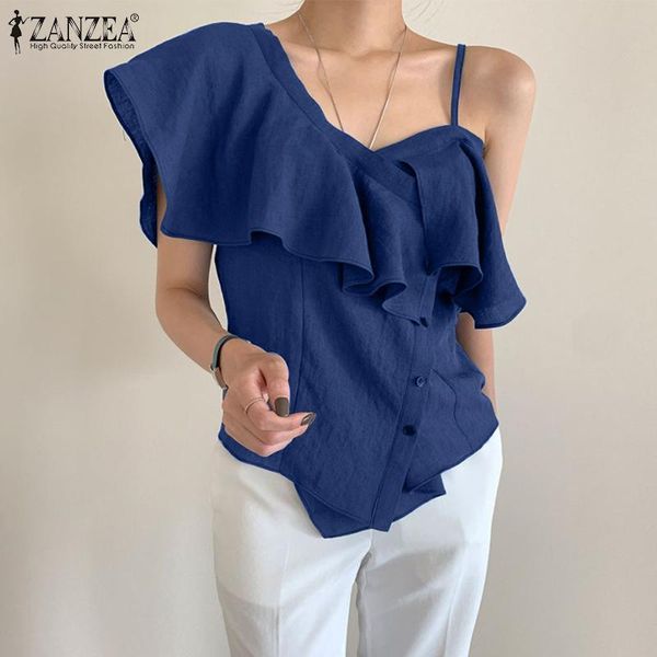 women's blouses & shirts zanzea fashion women ruffle blouse 2021 summer stylish office lady casual solid off shoulder asymmetrical loos, White
women's blouses & shirts zanzea fashion women ruffle blouse 2021 summer stylish office lady casual solid off shoulder asymmetrical loos, White